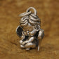 solid 925 sterling silver baby angel pendant close up