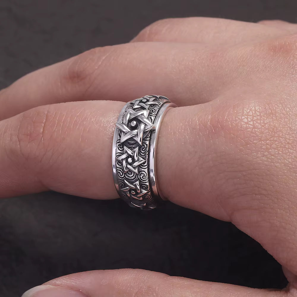 star of david spinner ring on hand