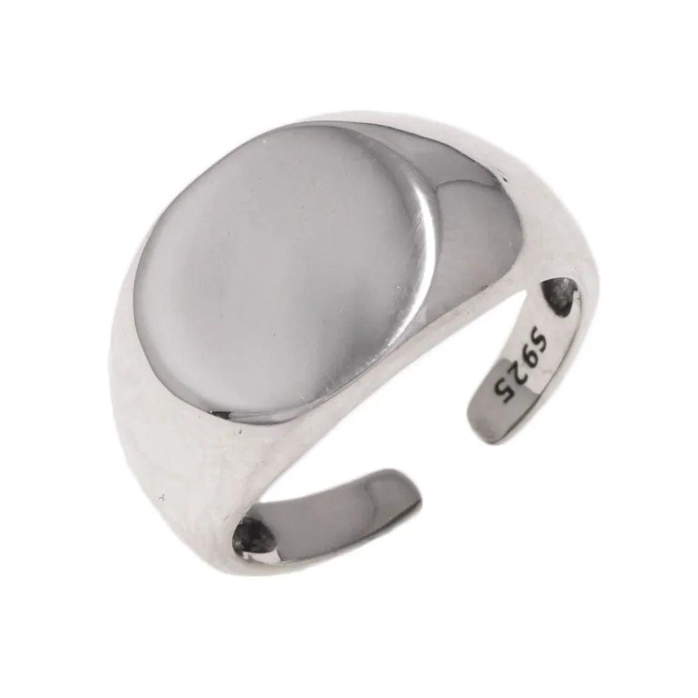 Sterling silver adjustable signet ring size 6 to 8