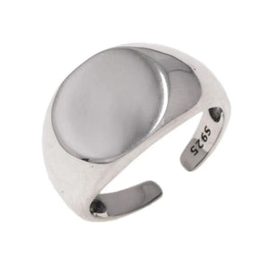 Sterling silver adjustable signet ring size 6 to 8
