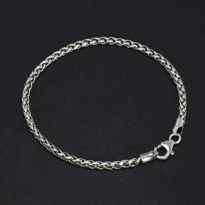 sterling silver wheat chain bracelet