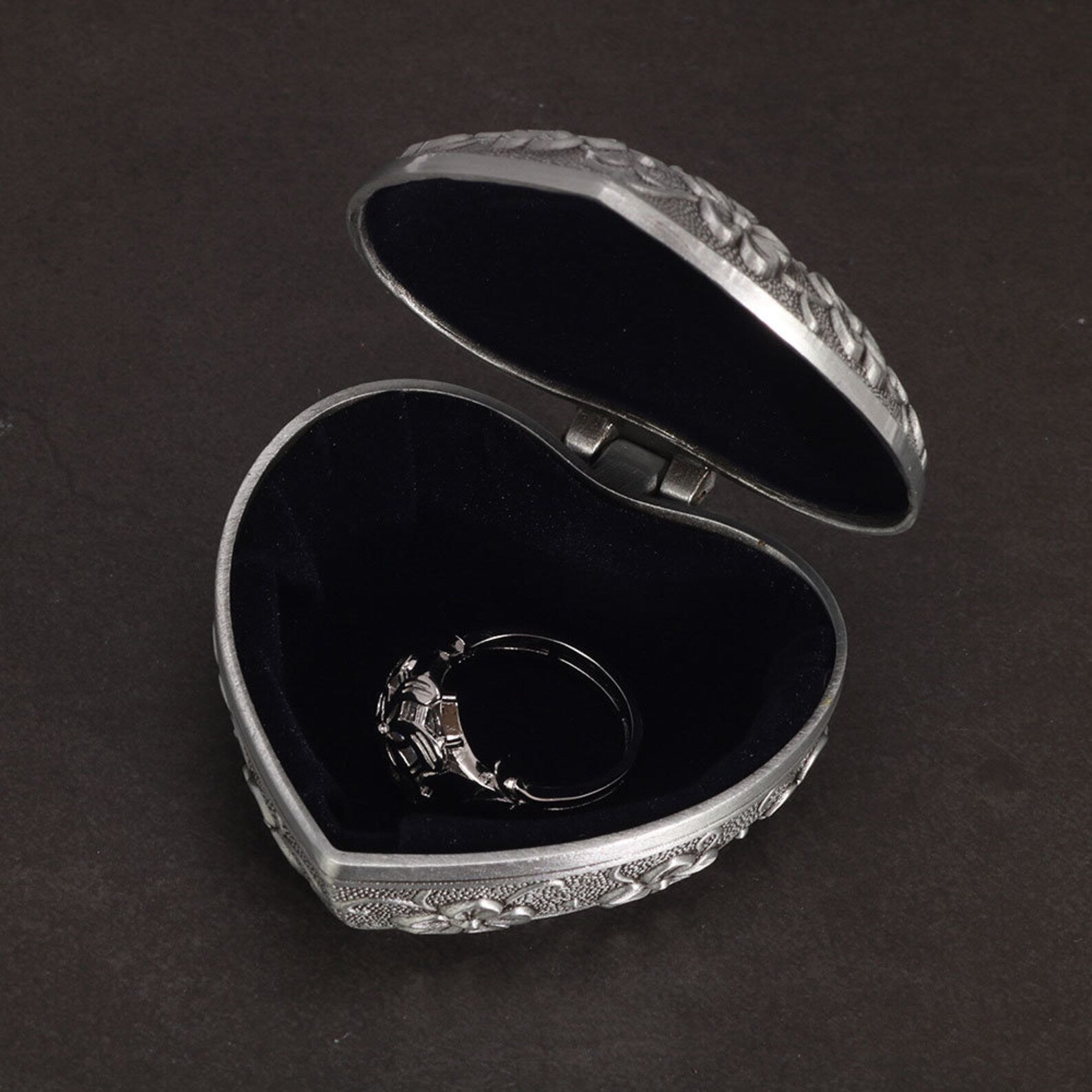 Sterling Silver Nenya Galadriel Ring in Heart Box