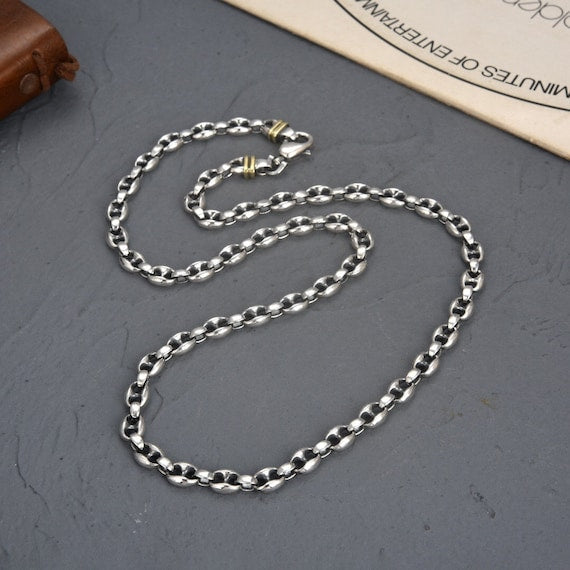 sterling silver anchor chain necklace