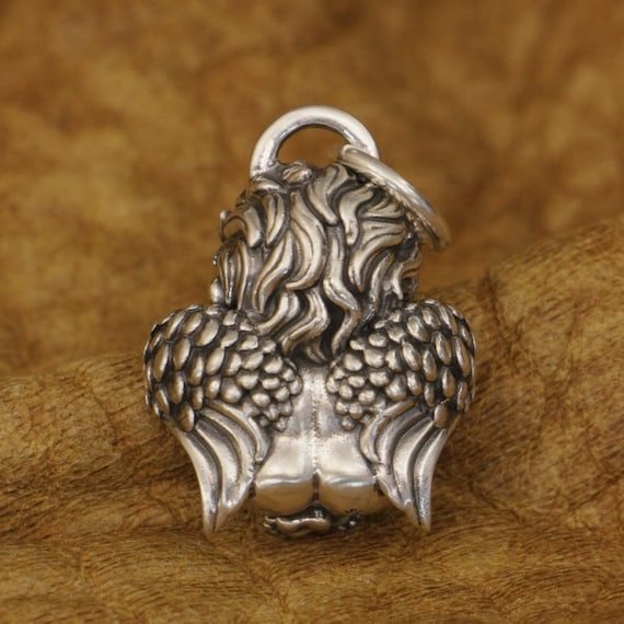 sterling silver baby angel wing pendant back side