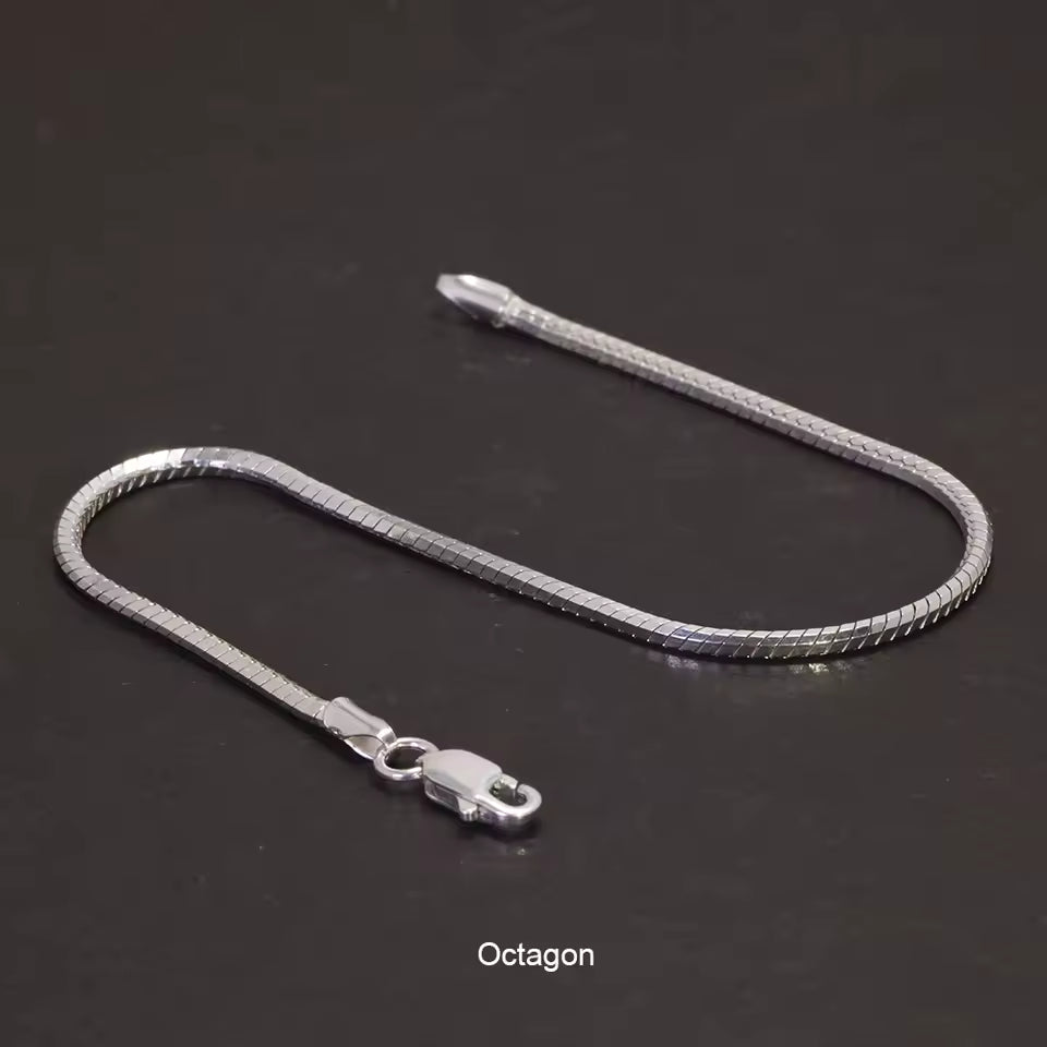 sterling silver bracelet chain 2mm