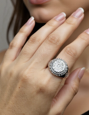 sterling silver buddhist ring