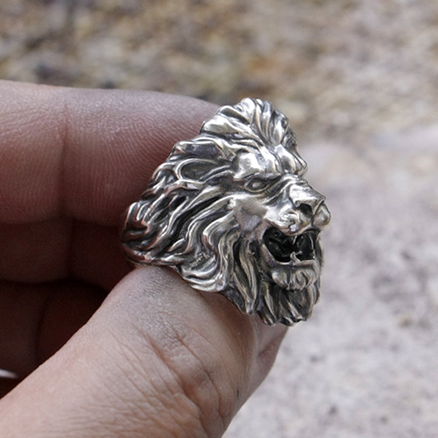 sterling silver lion ring