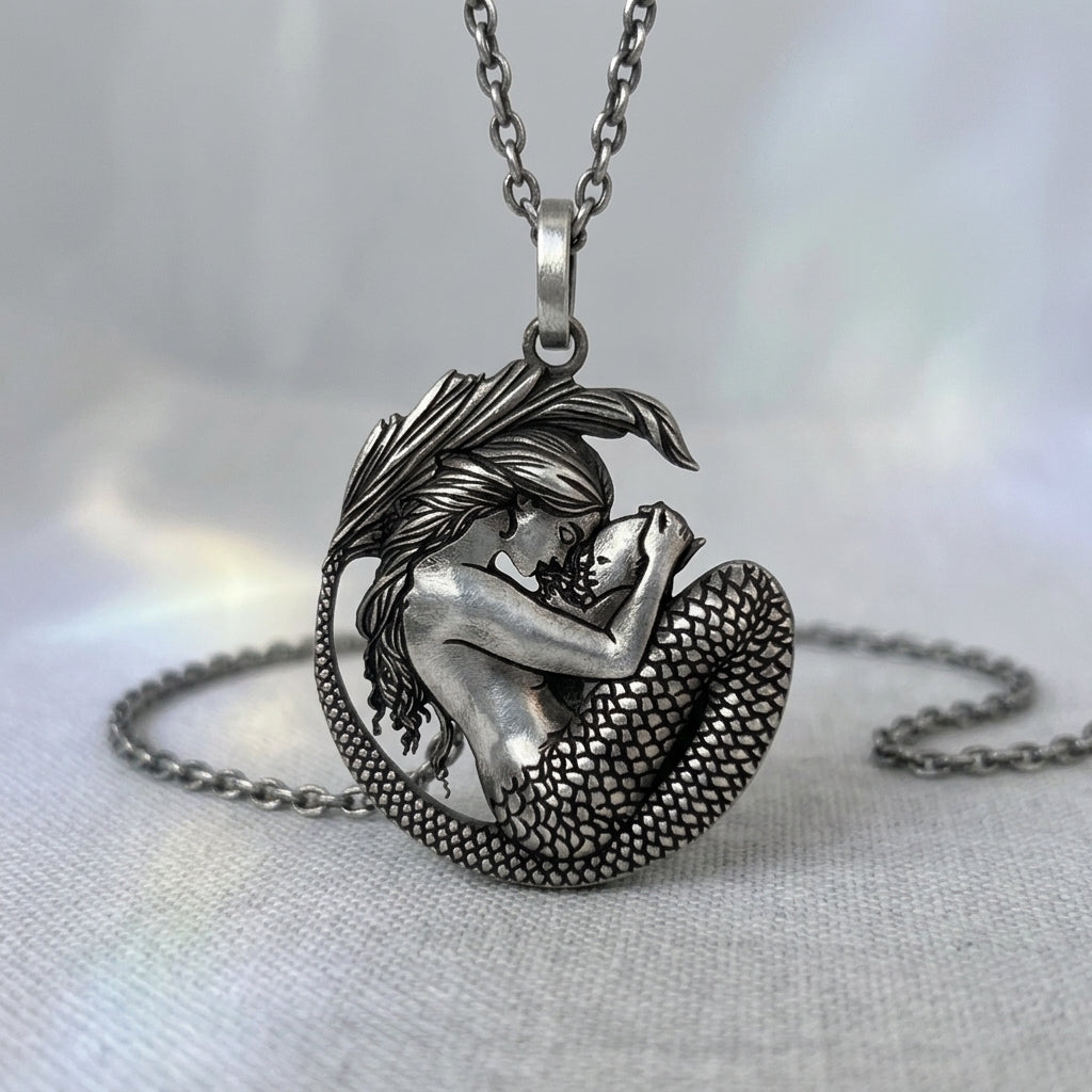 sterling silver mermaid pendant