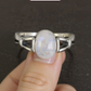 sterling silver moonstone ring on hand