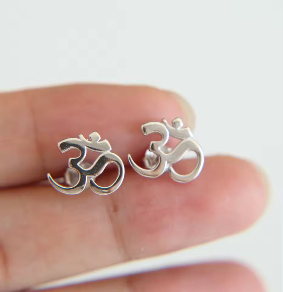 sterling silver om earrings