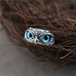 sterling silver owl ring adjustable band