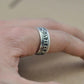 sterling silver prayer ring side view engraved details
