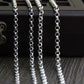 sterling silver rolo chain necklace front view