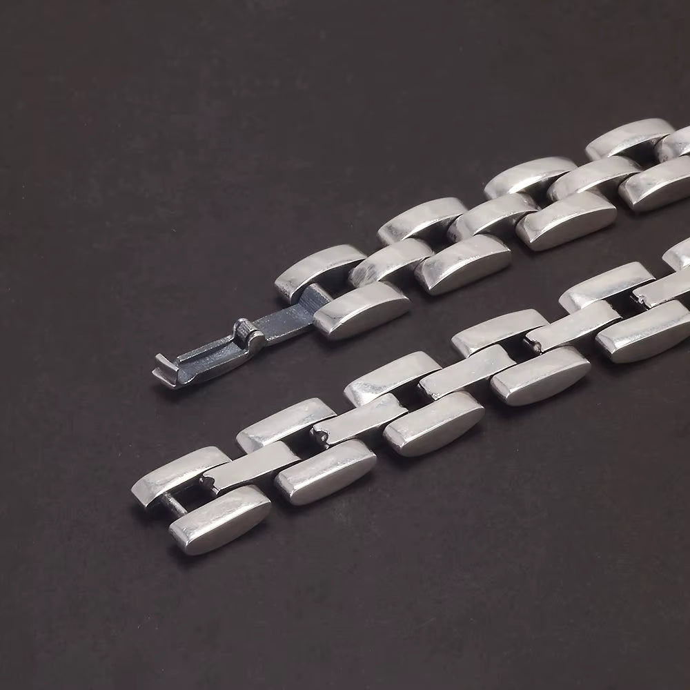 sterling silver watch chain bracelet