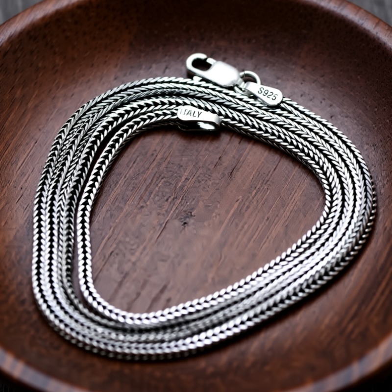 sterling silver wheat chain