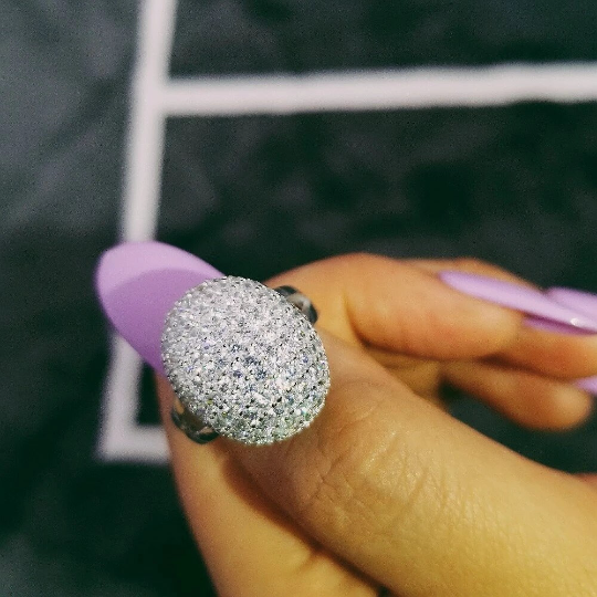 sterling silver zirconia ring on hand