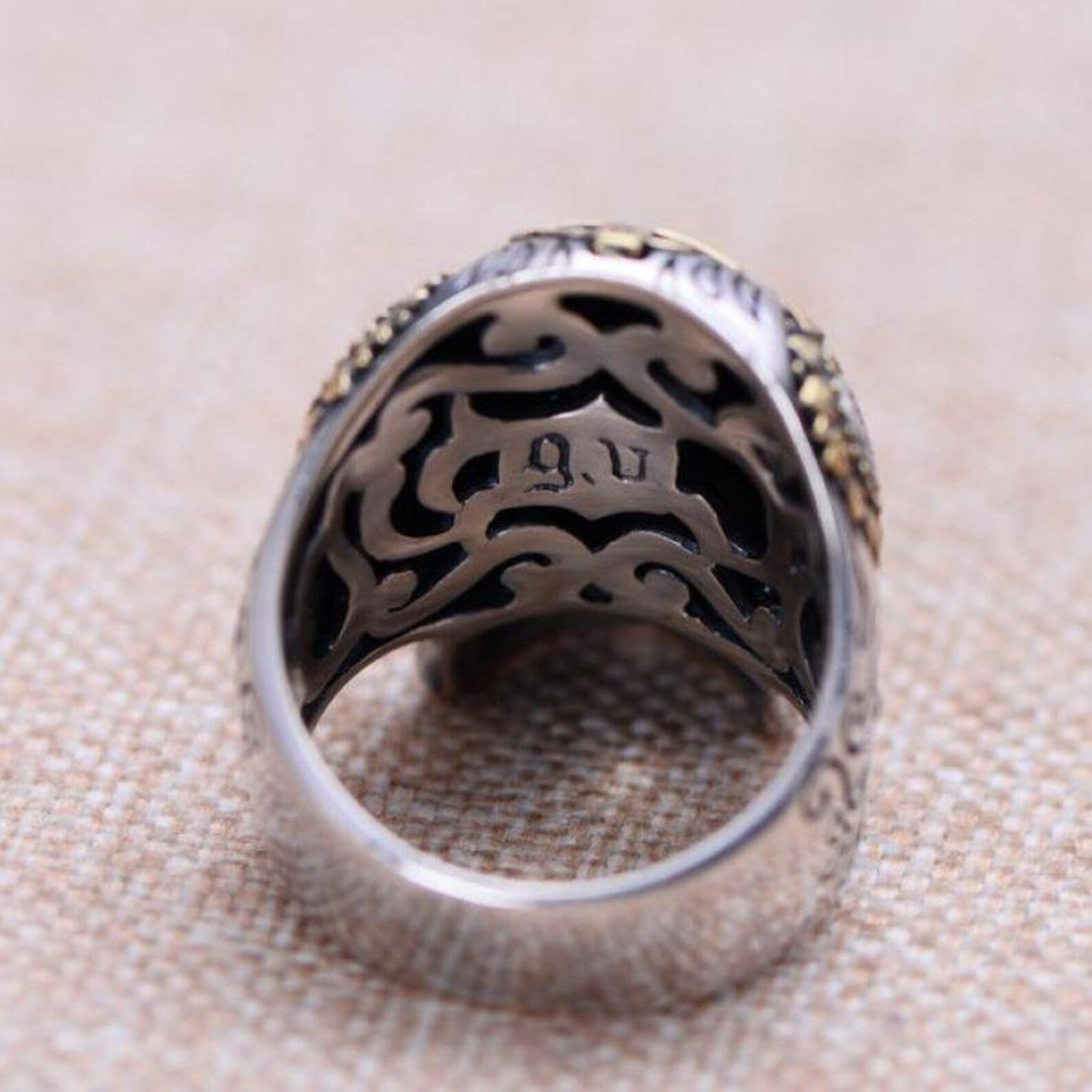 sugar skull ring back side