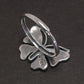 textured wing butterfly ring laid flat