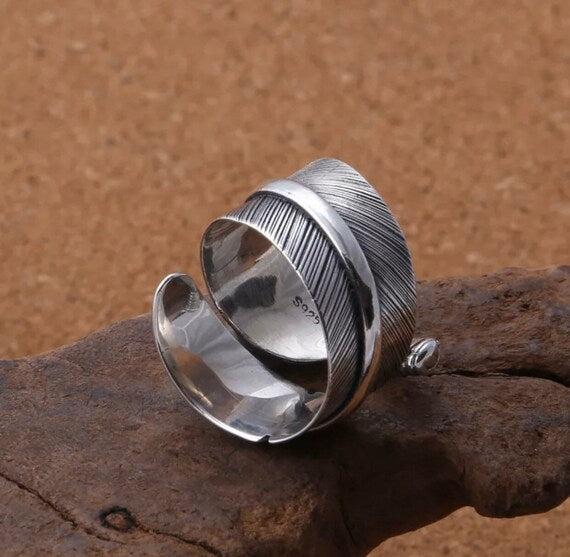 turquoise feather ring