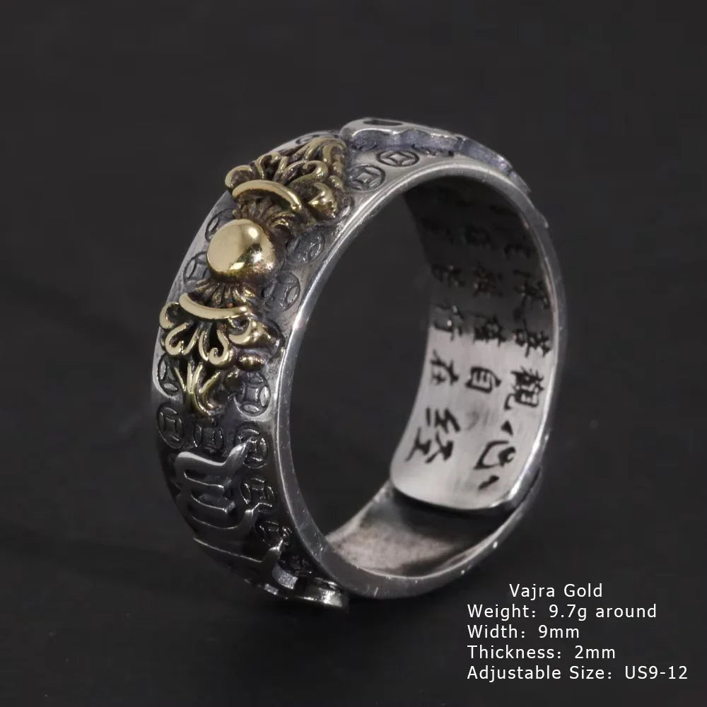 vajra buddhist ring silver