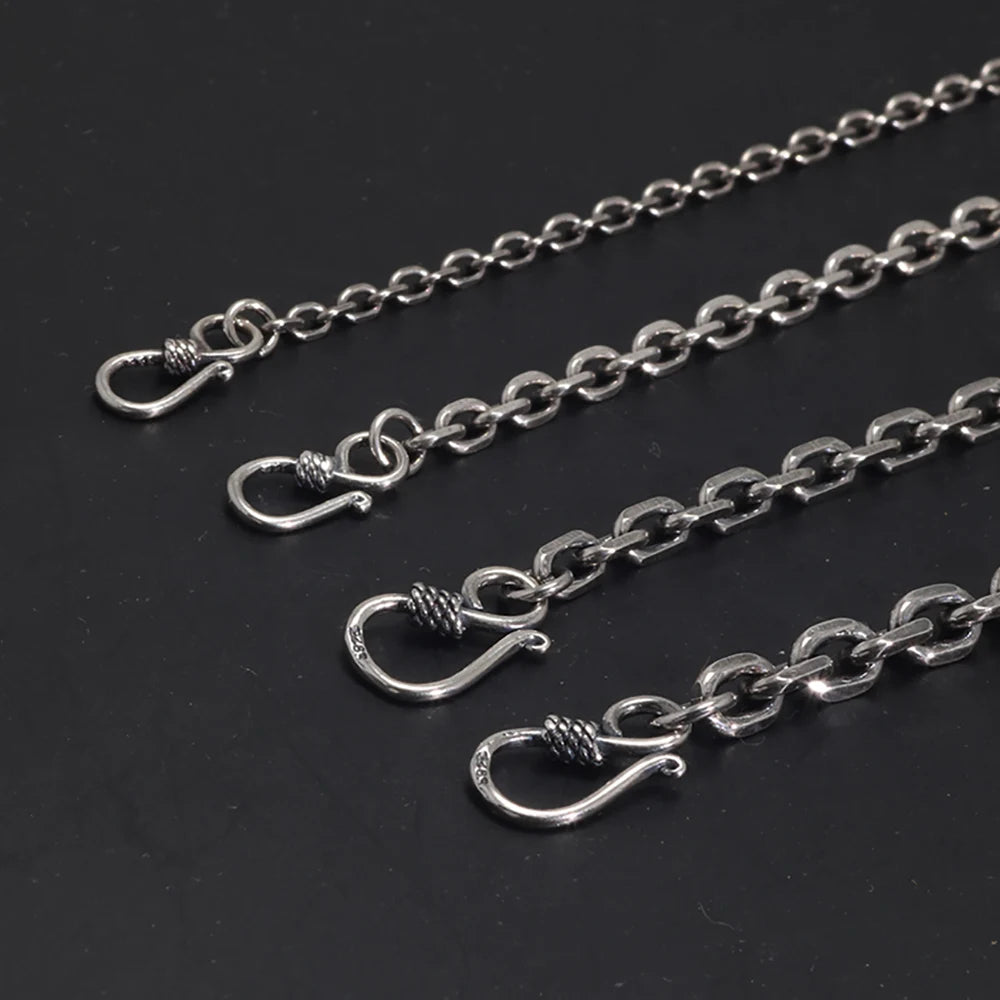 vintage silver link chain oval