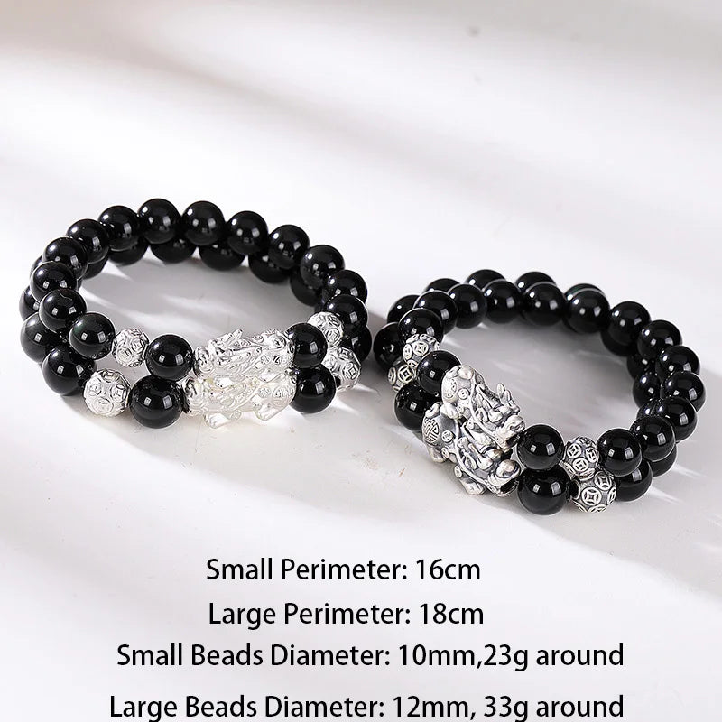 wealth pixiu bracelet set 10mm 12mm