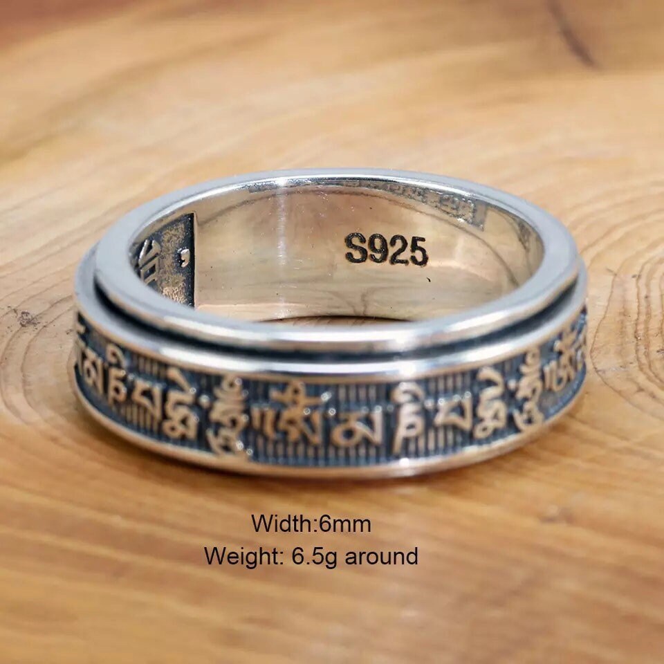 Tibetan spinner ring side view