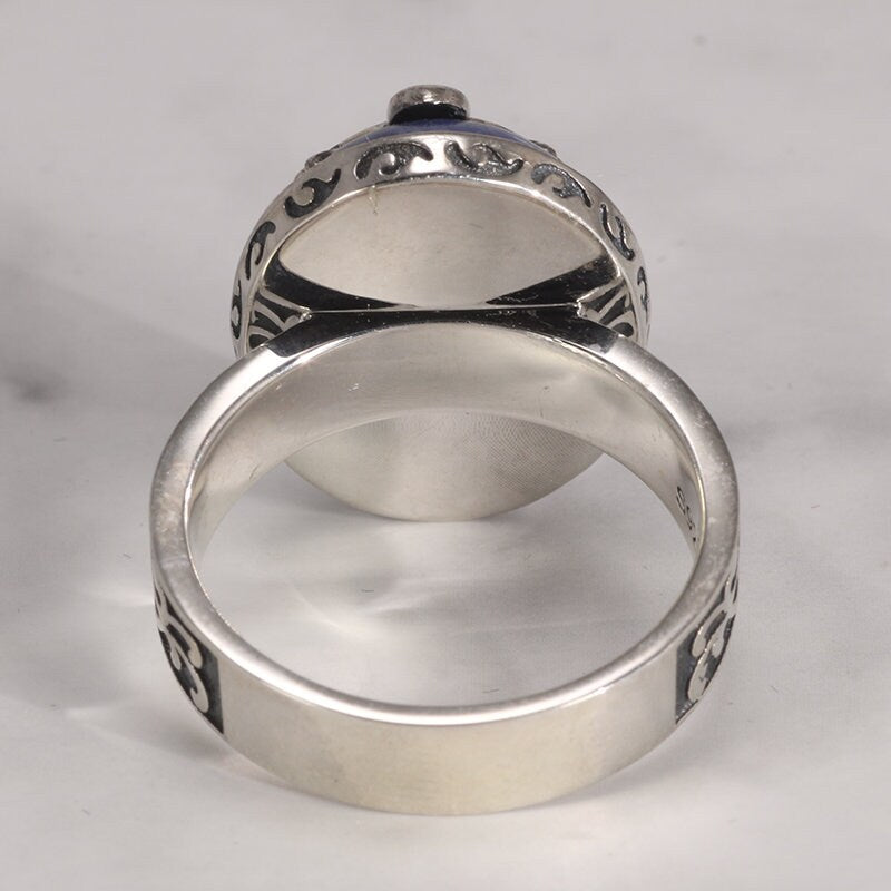 Vampire Diaries Damon Salvatore Ring silver back 