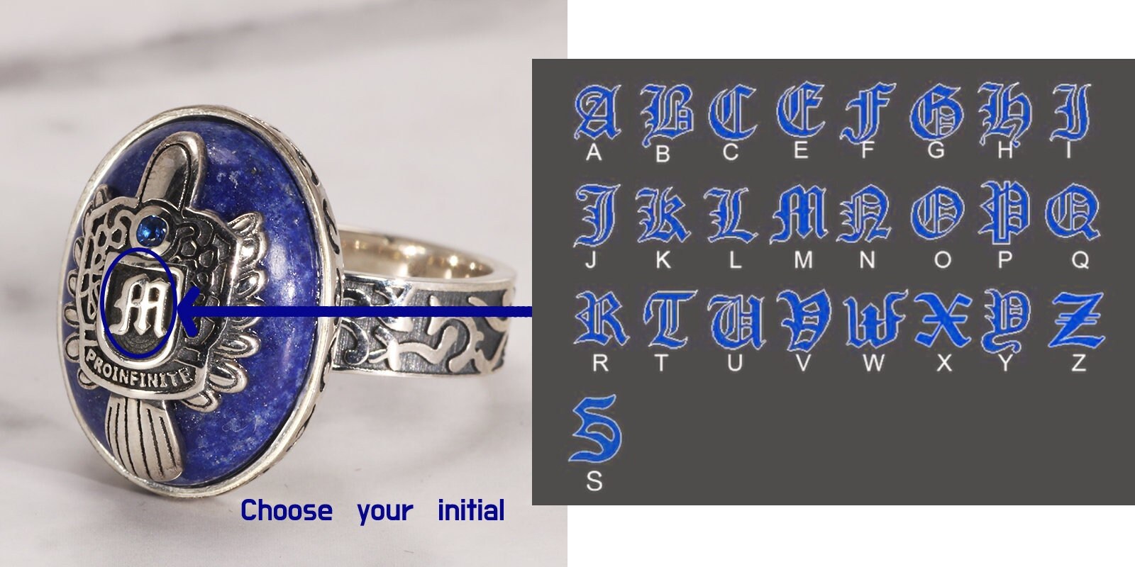Vampire Diaries customized Damon Salvatore Ring detail