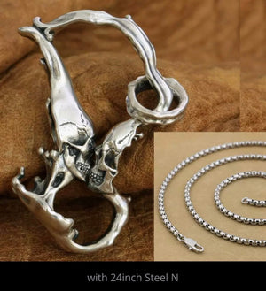 Skull pendant for couples - sterling silver 